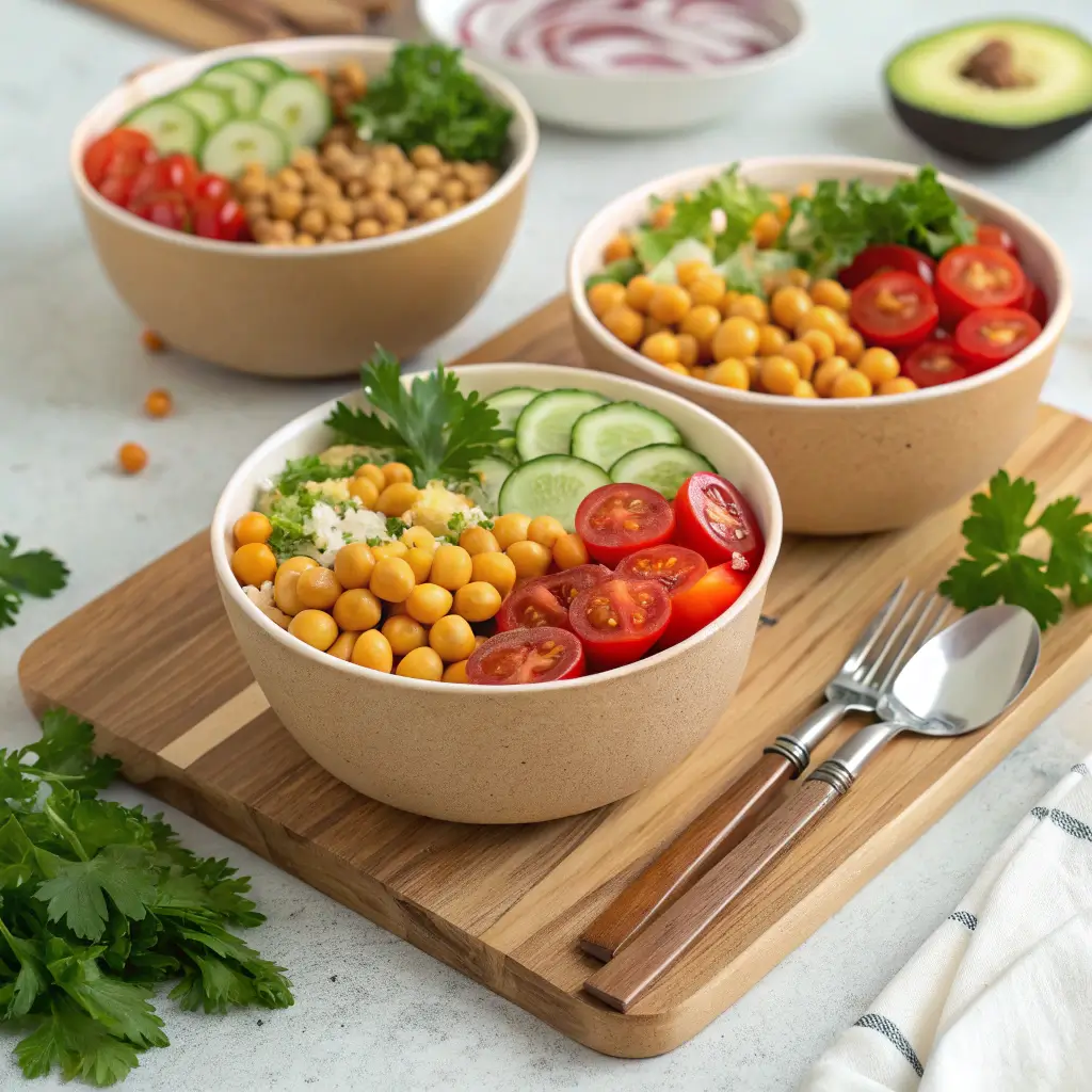 Chickpea Salad Bowls for Easy Vegetarian Meal Prep