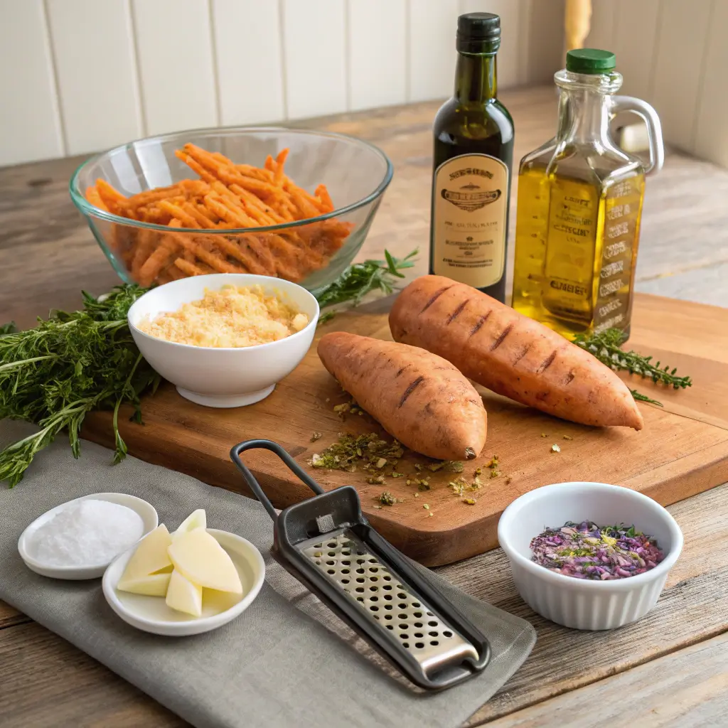 Ingredients for Sweet Potato Waffle Fries Preparation