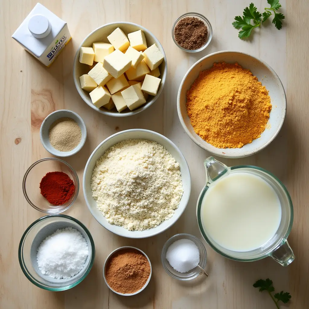 create a realistic flat lay image of ingredients used to make crunchy vegan chicken nuggets the sce 3vphi60188a7mkpo6vur 0
