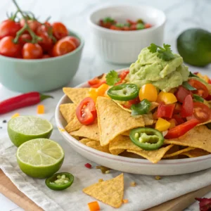 "Vegetarian Nachos Recipe - Step-by-Step Assembly"