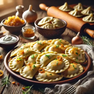 Homemade Gluten Free Pierogi with Caramelized Onions