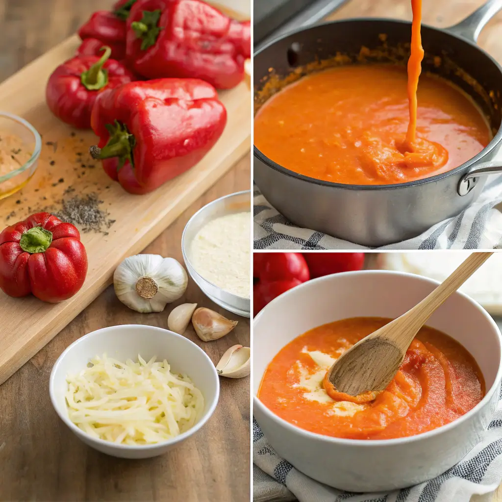 How to Make Red Pepper Gouda Soup (Vegetarian)