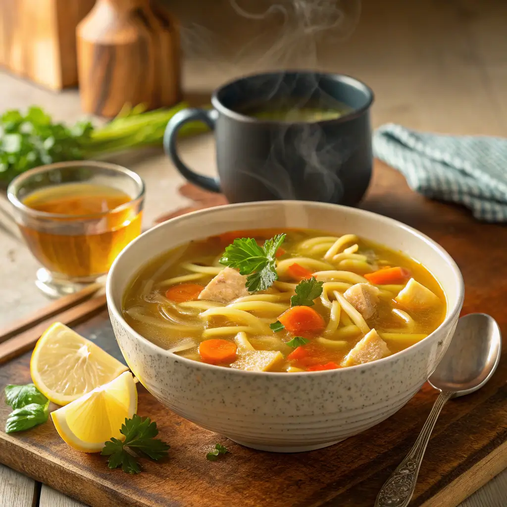 Healing Vegan Chicken Noodle Soup for Sick Days