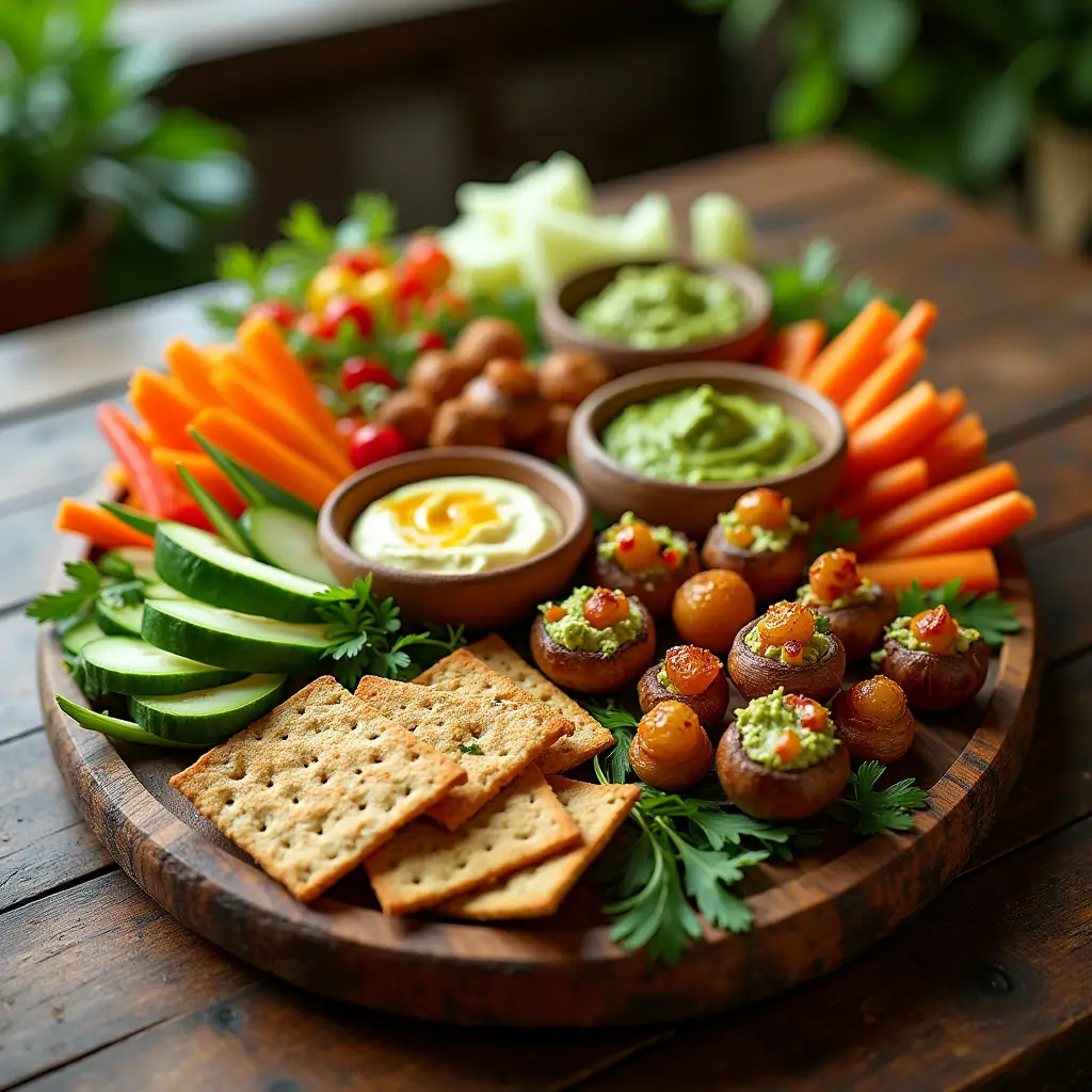 Gluten-Free Dairy-Free Appetizers Platter with Fresh Ingredients